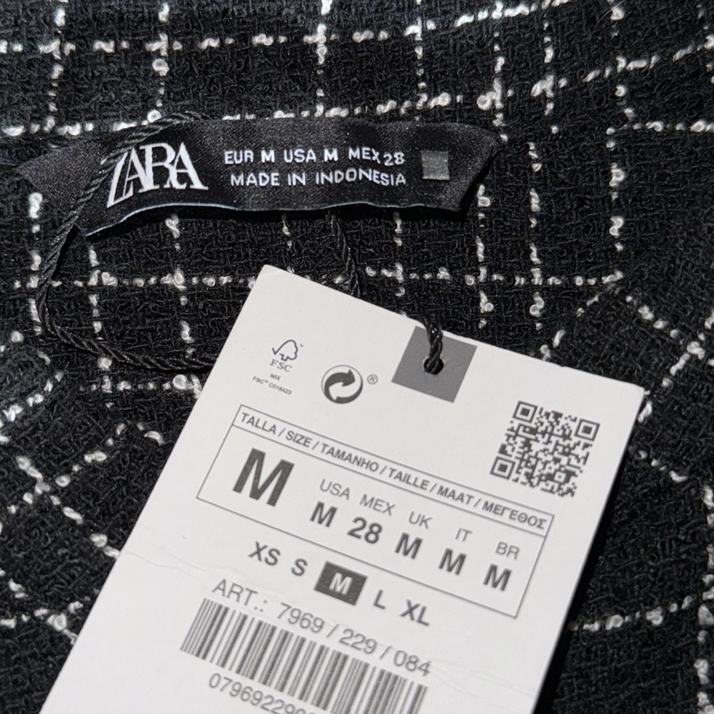 Zara Contrast Textured Check Shirt - Picture 12 of 15